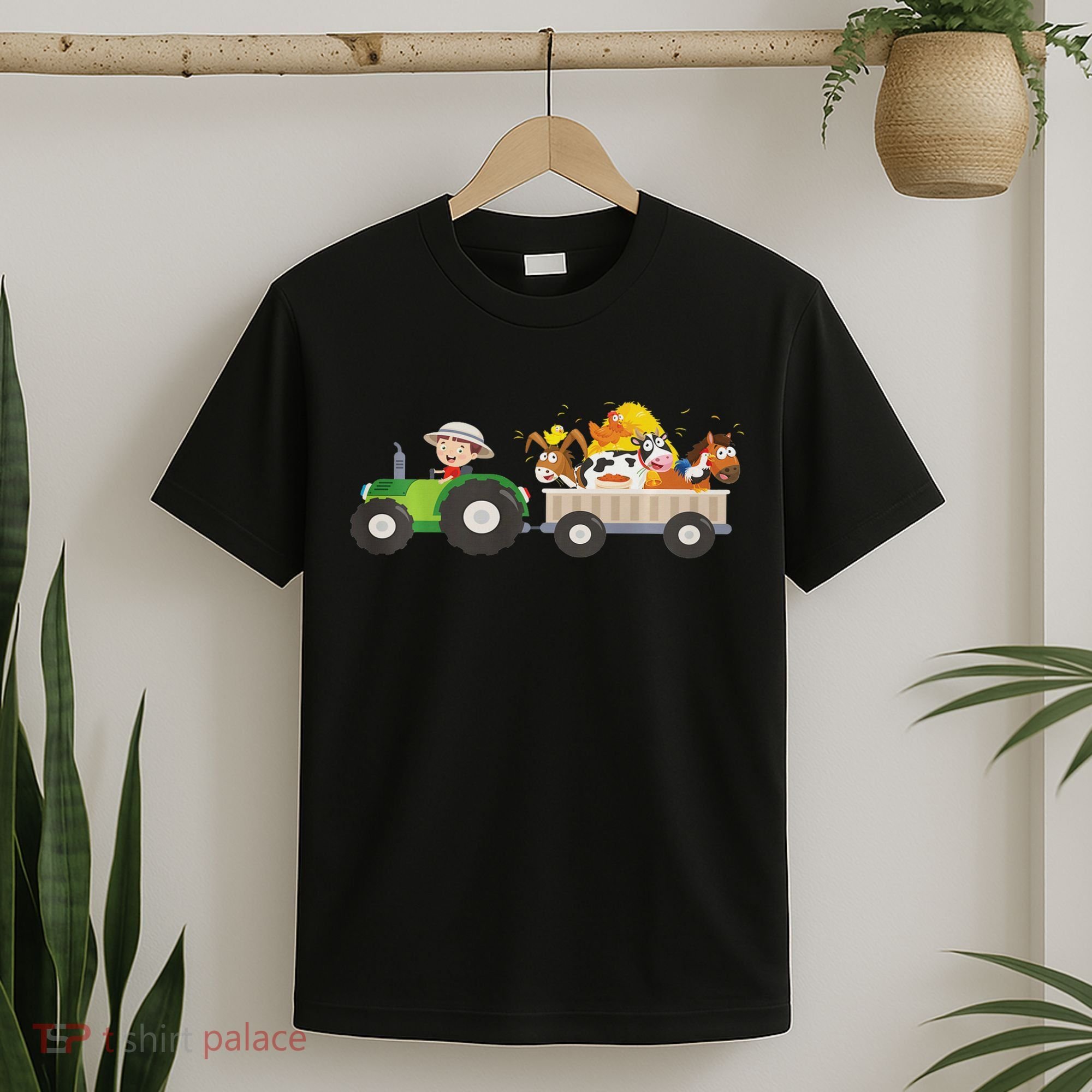 Tractor Farm Farmers Animals Horse Cow Chicken T-Shirt