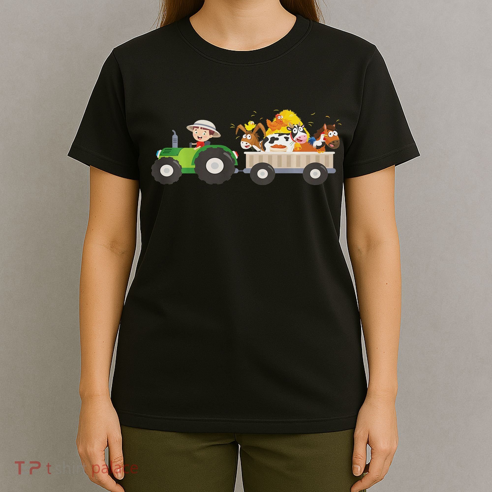 Tractor Farm Farmers Animals Horse Cow Chicken T-Shirt