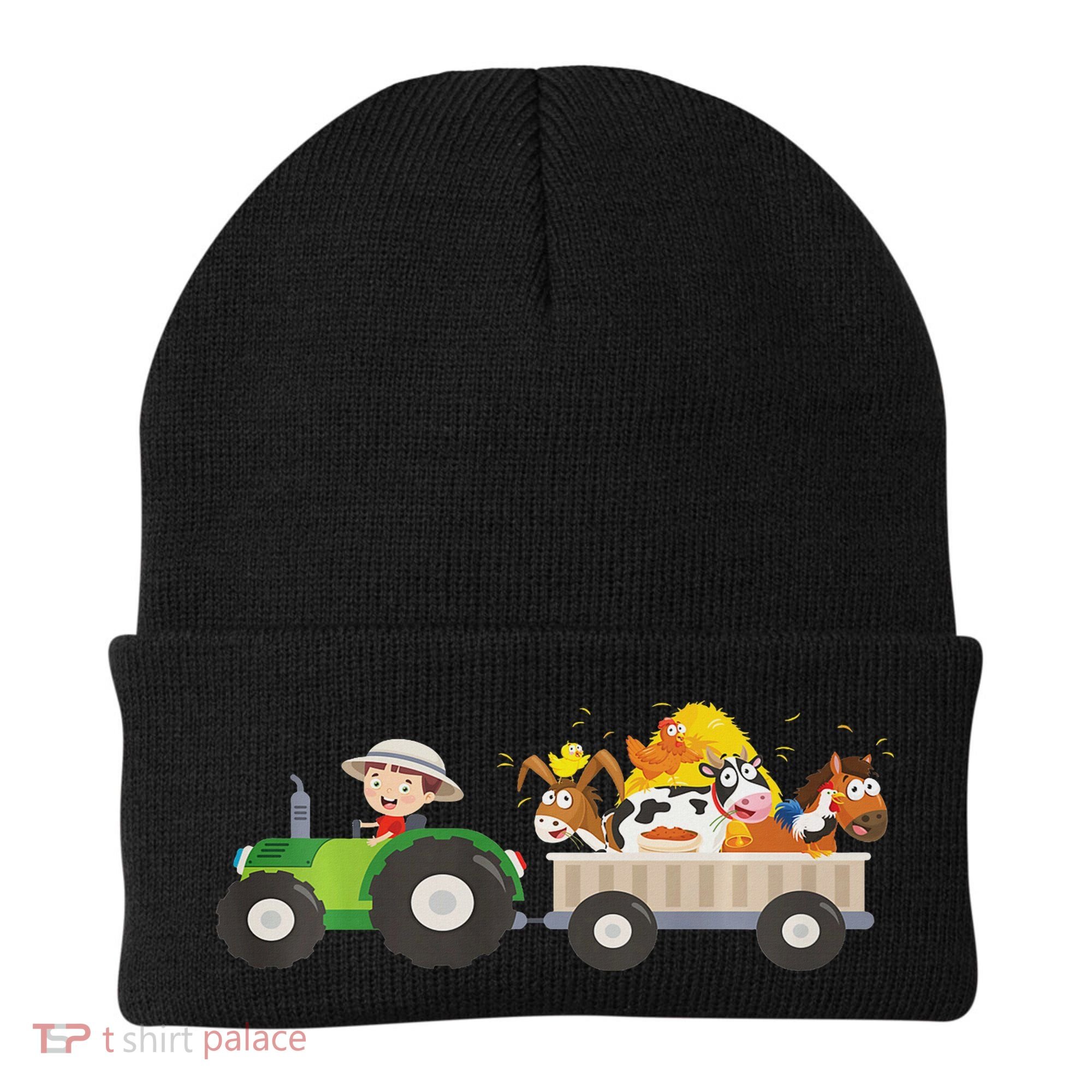 Tractor Farm Farmers Animals Horse Cow Chicken Beanie