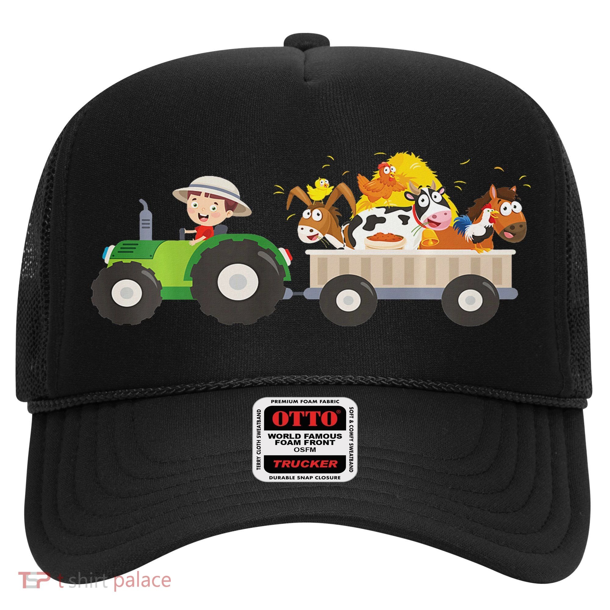 Tractor Farm Farmers Animals Horse Cow Chicken Hat