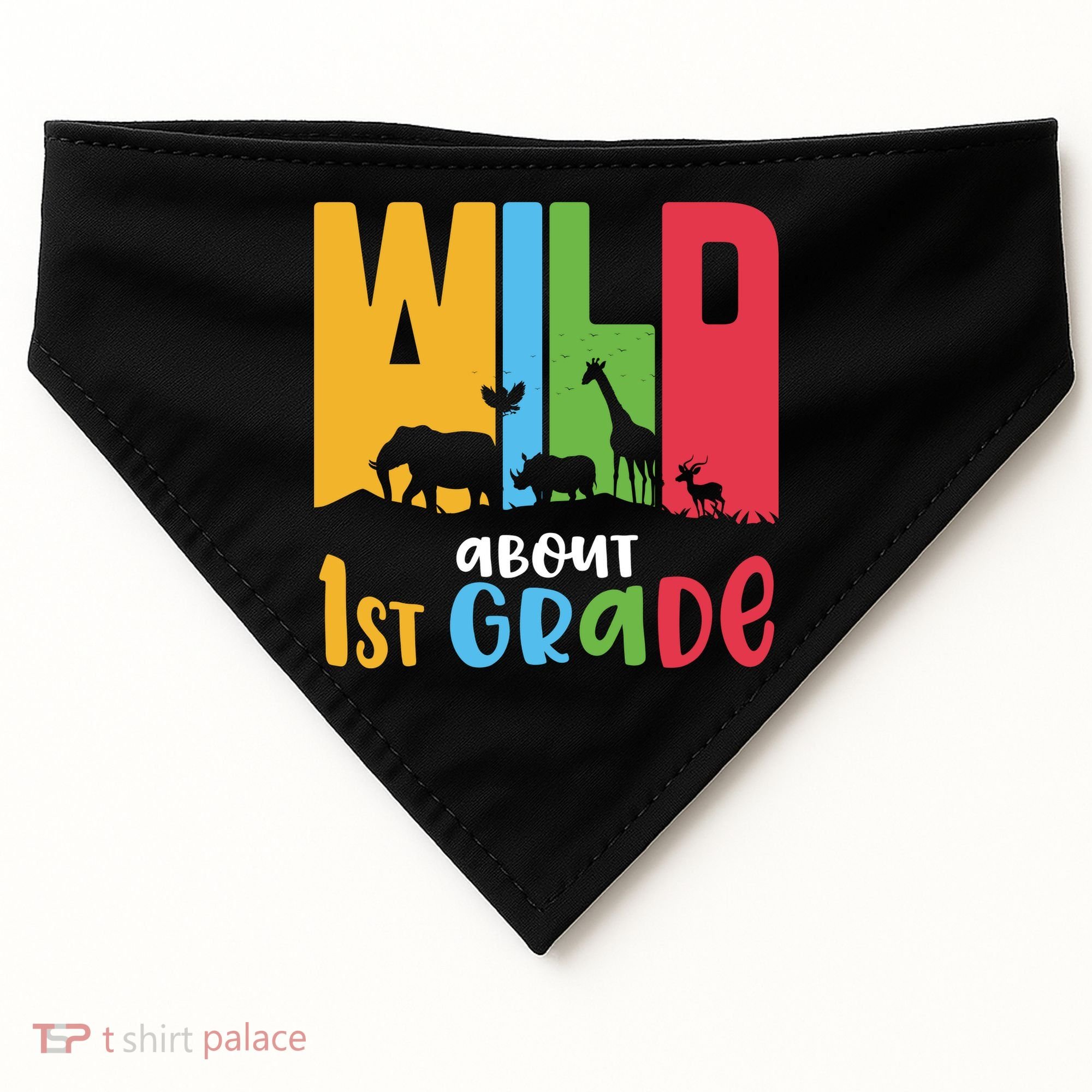 Team First Grade Wild About First Grade Back To School USA-Made Doggie Bandana