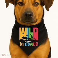 Team First Grade Wild About First Grade Back To School USA-Made Doggie Bandana thumb 1