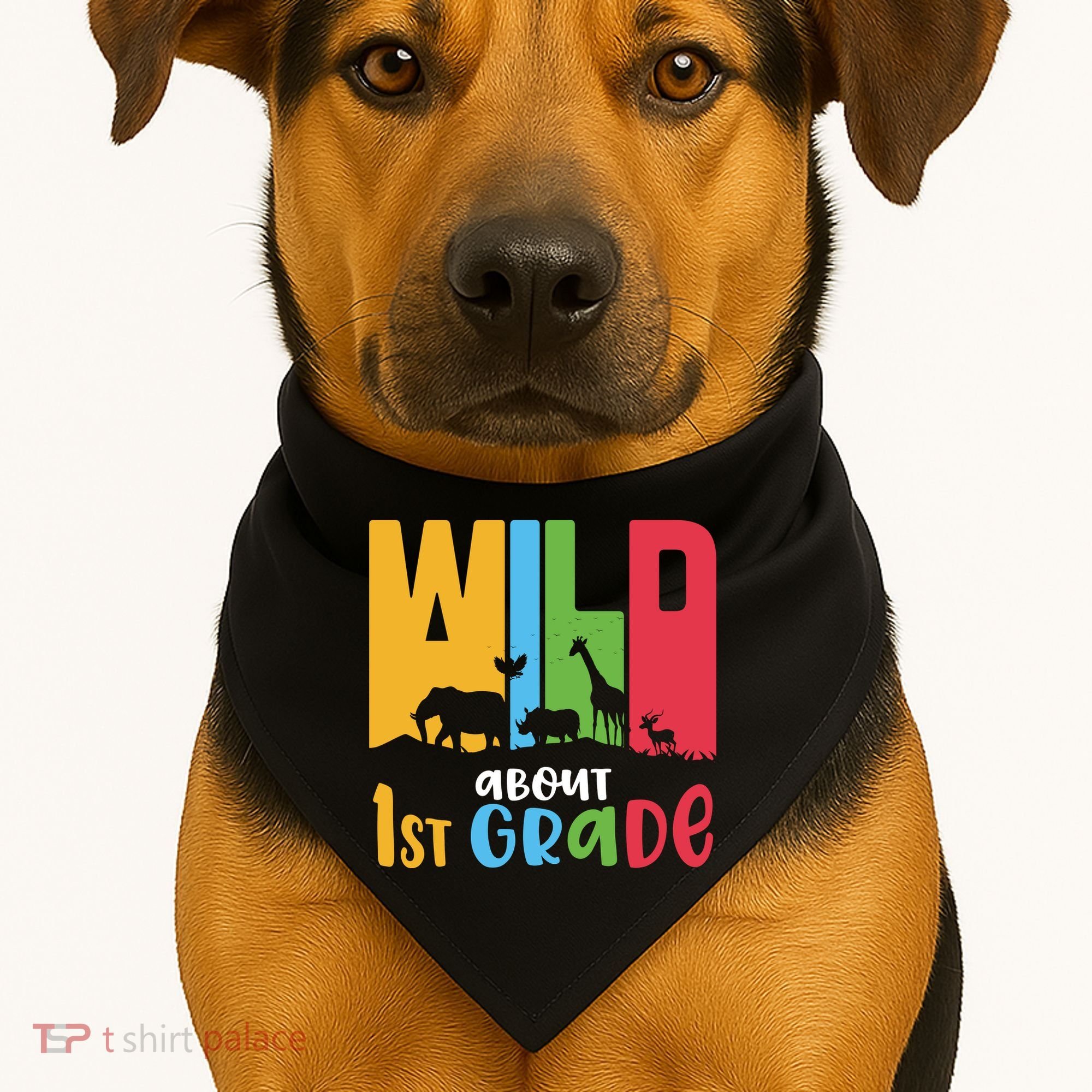 Team First Grade Wild About First Grade Back To School USA-Made Doggie Bandana