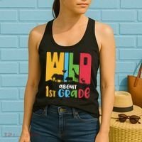 Team First Grade Wild About First Grade Back To School Women's Tank Top thumb 2
