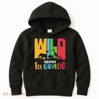 Team First Grade Wild About First Grade Back To School Kids Hoodie thumb 0