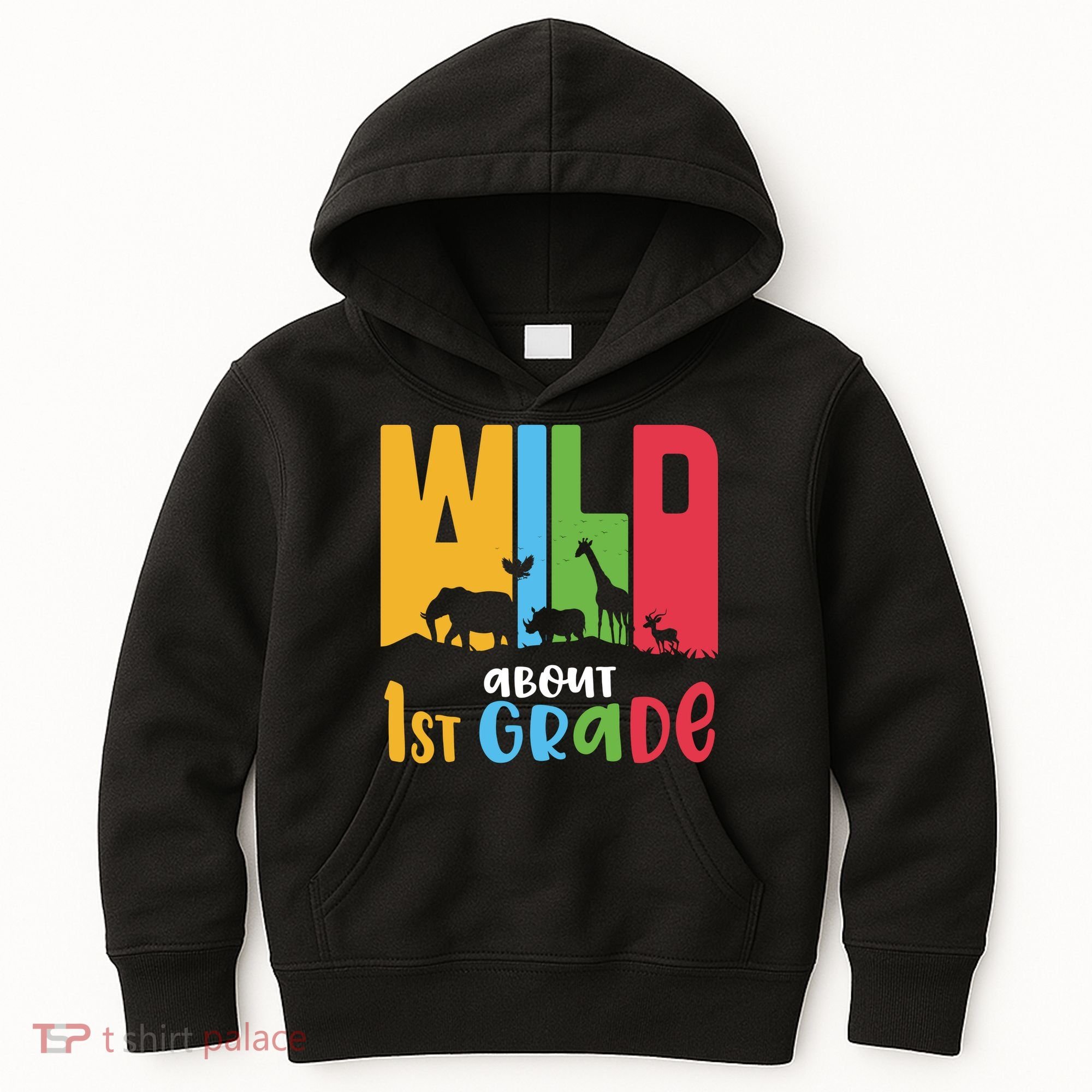 Team First Grade Wild About First Grade Back To School Kids Hoodie