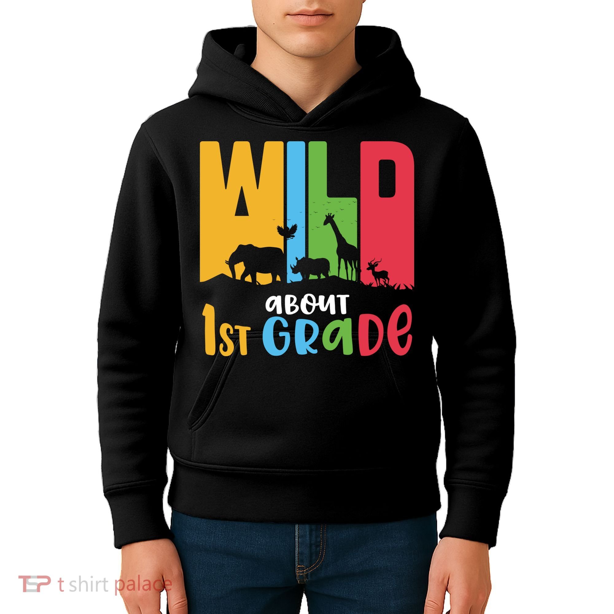 Team First Grade Wild About First Grade Back To School Kids Hoodie