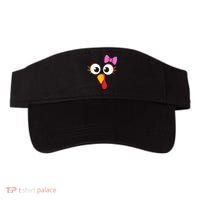 Turkey Face Girl Pink Bow, Thanksgiving Gift Visor thumb 0