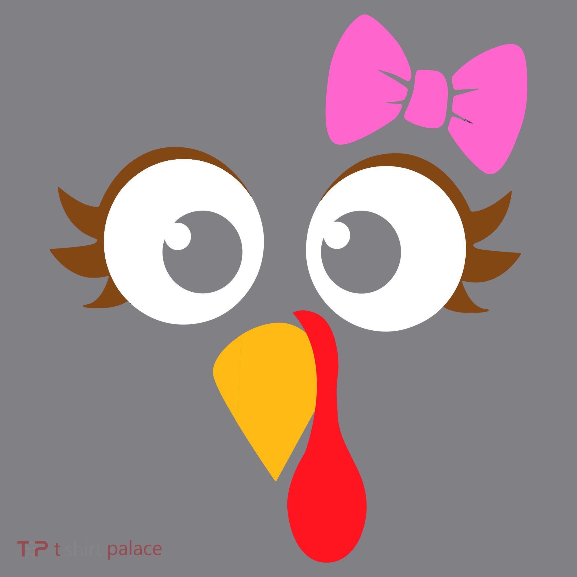 Turkey Face Girl Pink Bow, Thanksgiving Gift Women's Hoodie
