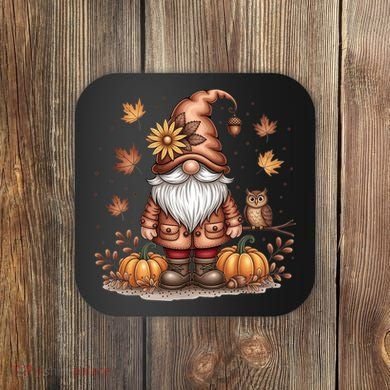 Trendy Fall Gnome Cute Thanksgiving Autumn Gift Coaster