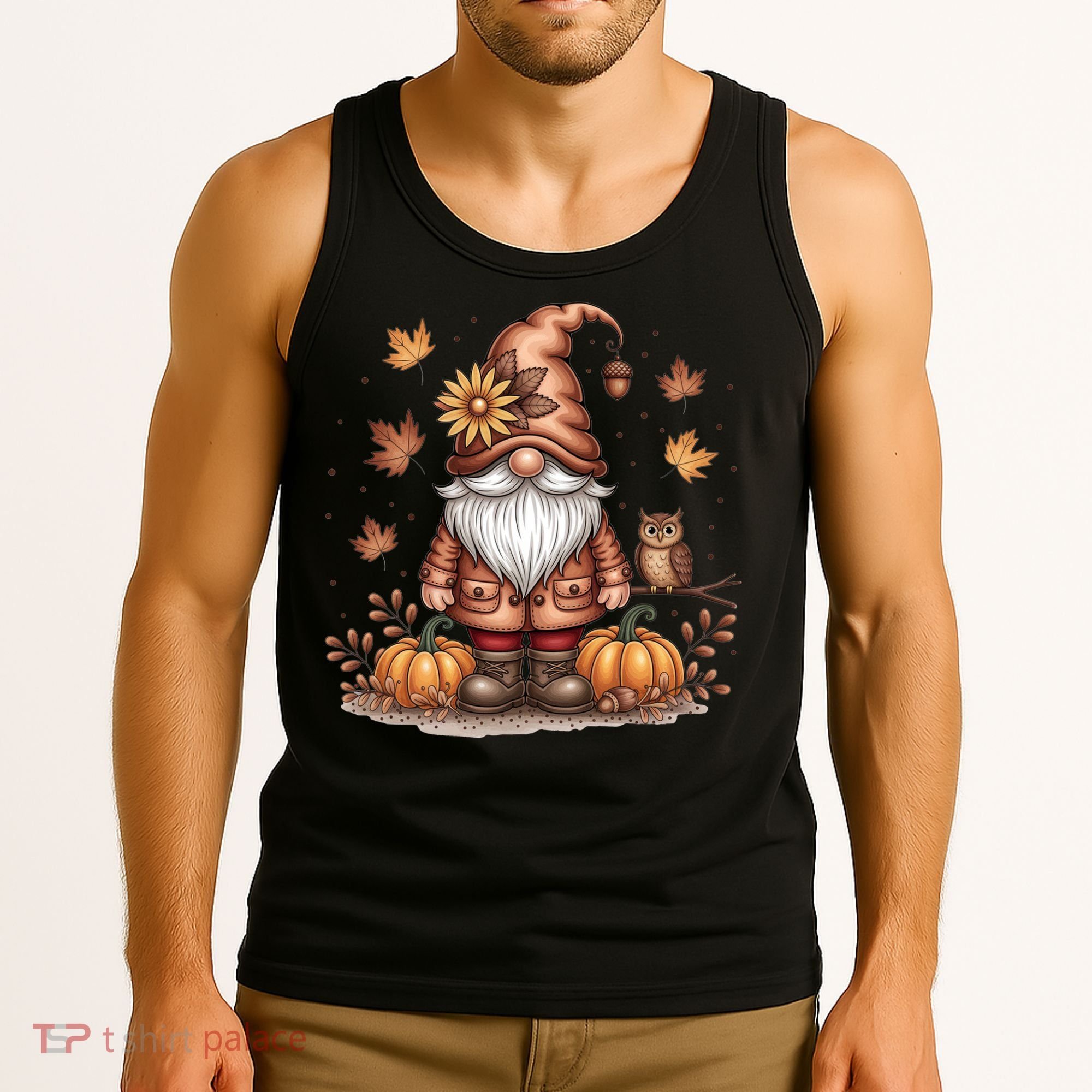 Trendy Fall Gnome Cute Thanksgiving Autumn Gift Tank Top