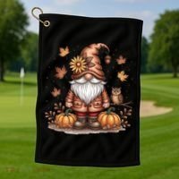 Trendy Fall Gnome Cute Thanksgiving Autumn Gift Golf Towel thumb 1