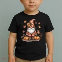 Trendy Fall Gnome Cute Thanksgiving Autumn Gift Toddler T-Shirt thumb 2