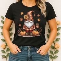 Trendy Fall Gnome Cute Thanksgiving Autumn Gift Women's T-Shirt thumb 2