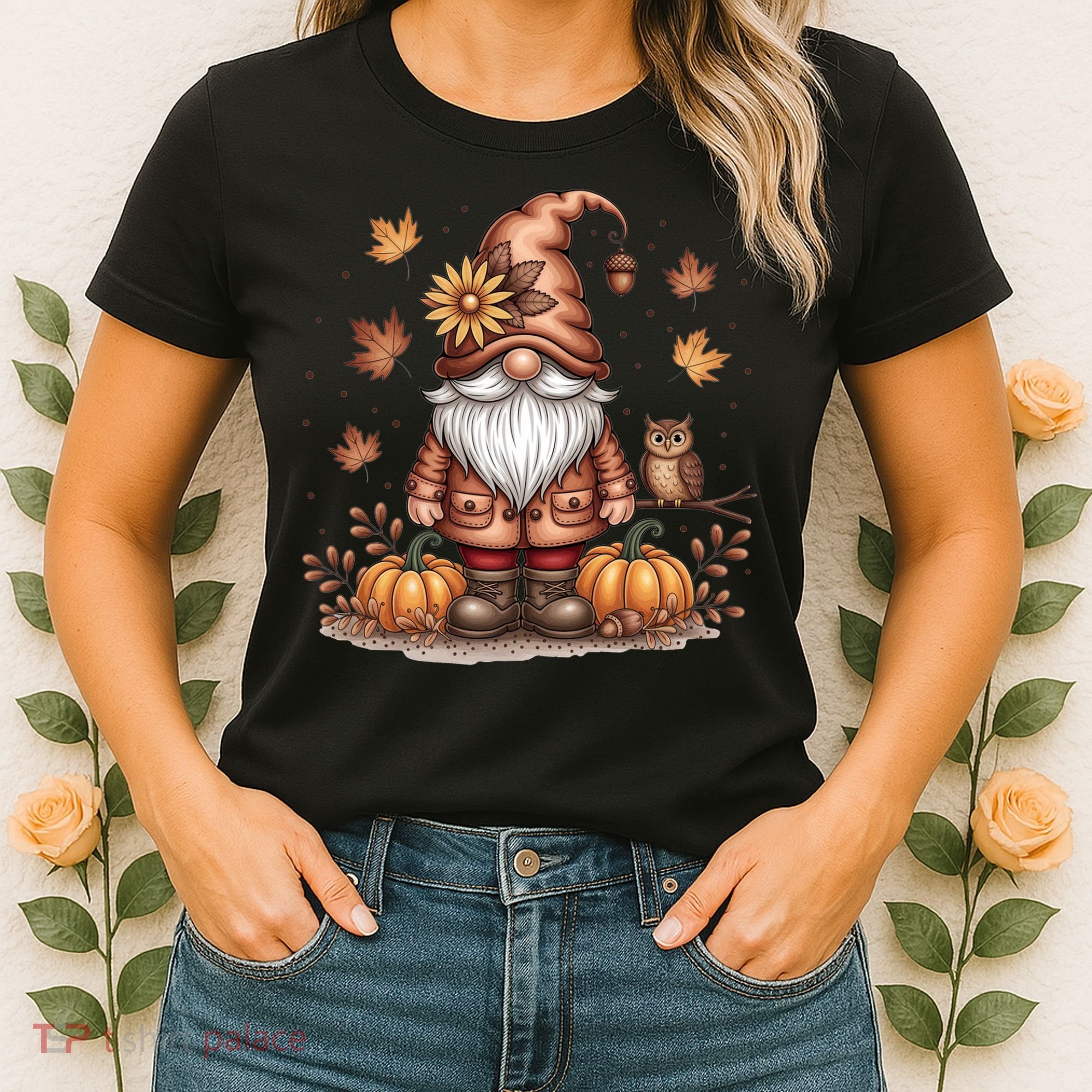Trendy Fall Gnome Cute Thanksgiving Autumn Gift Women's T-Shirt