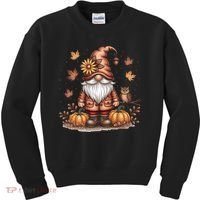 Trendy Fall Gnome Cute Thanksgiving Autumn Gift Kids Sweatshirt thumb 0