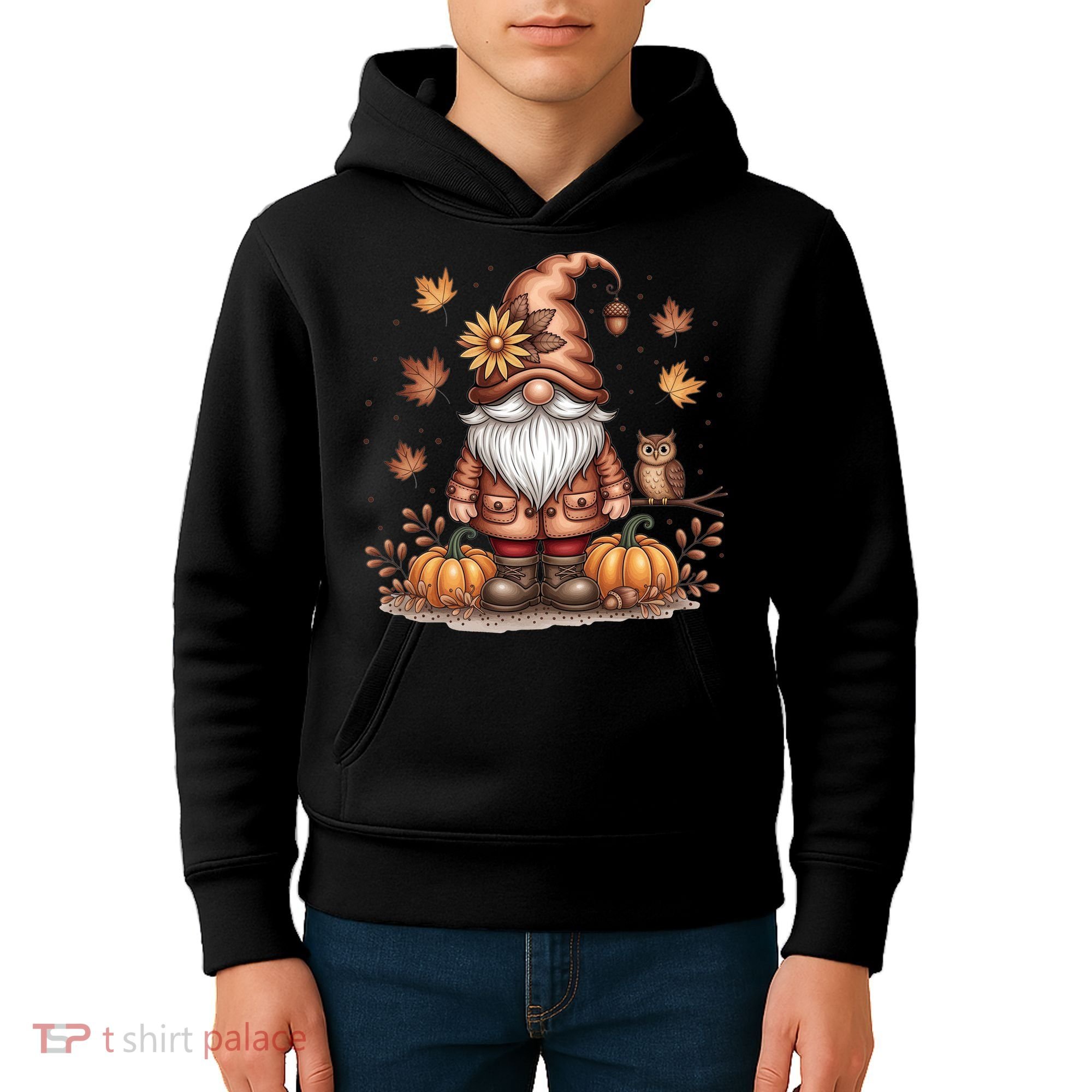 Trendy Fall Gnome Cute Thanksgiving Autumn Gift Kids Hoodie