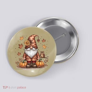 Trendy Fall Gnome Cute Thanksgiving Autumn Gift Button