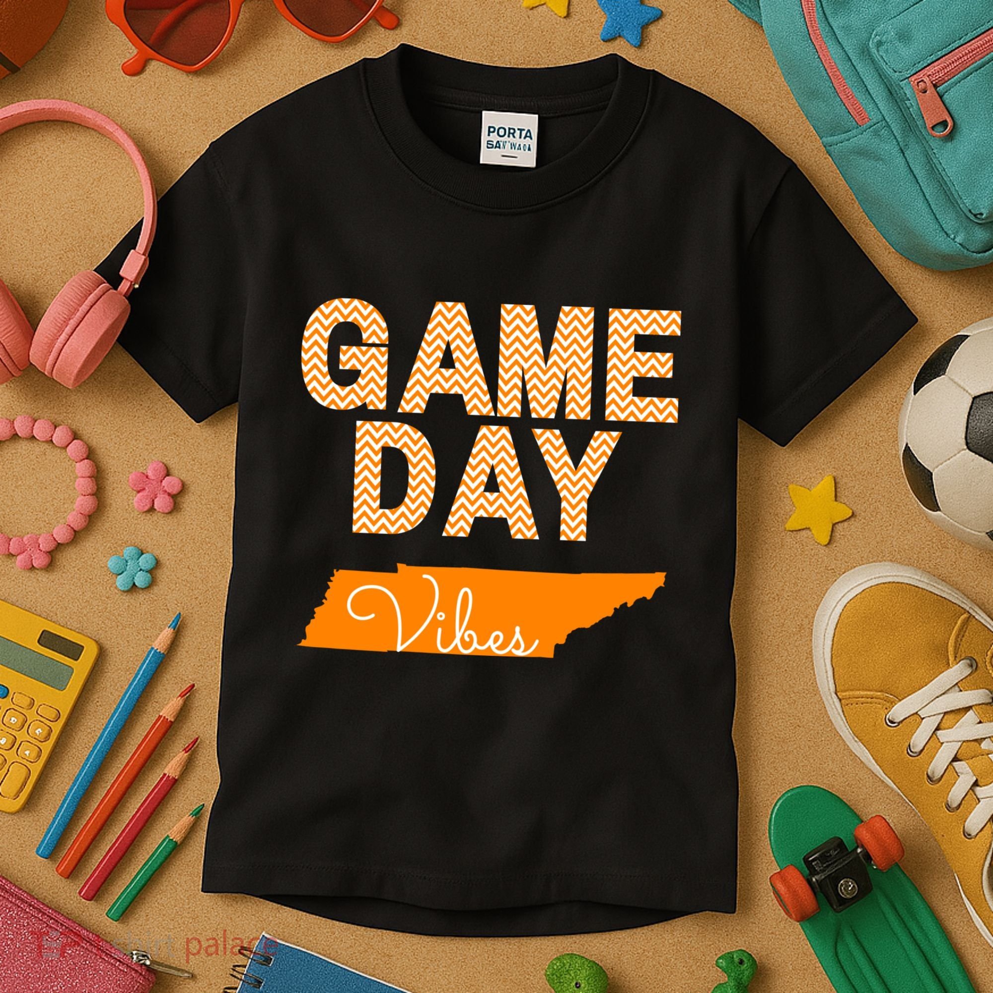 Tennessee Football Game Day Vibes Fall Tailgate Kids T-Shirt