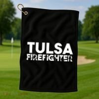 Tulsa Firefighter Gift Firefighter Dad Gift Meaningful Gift Golf Towel thumb 1