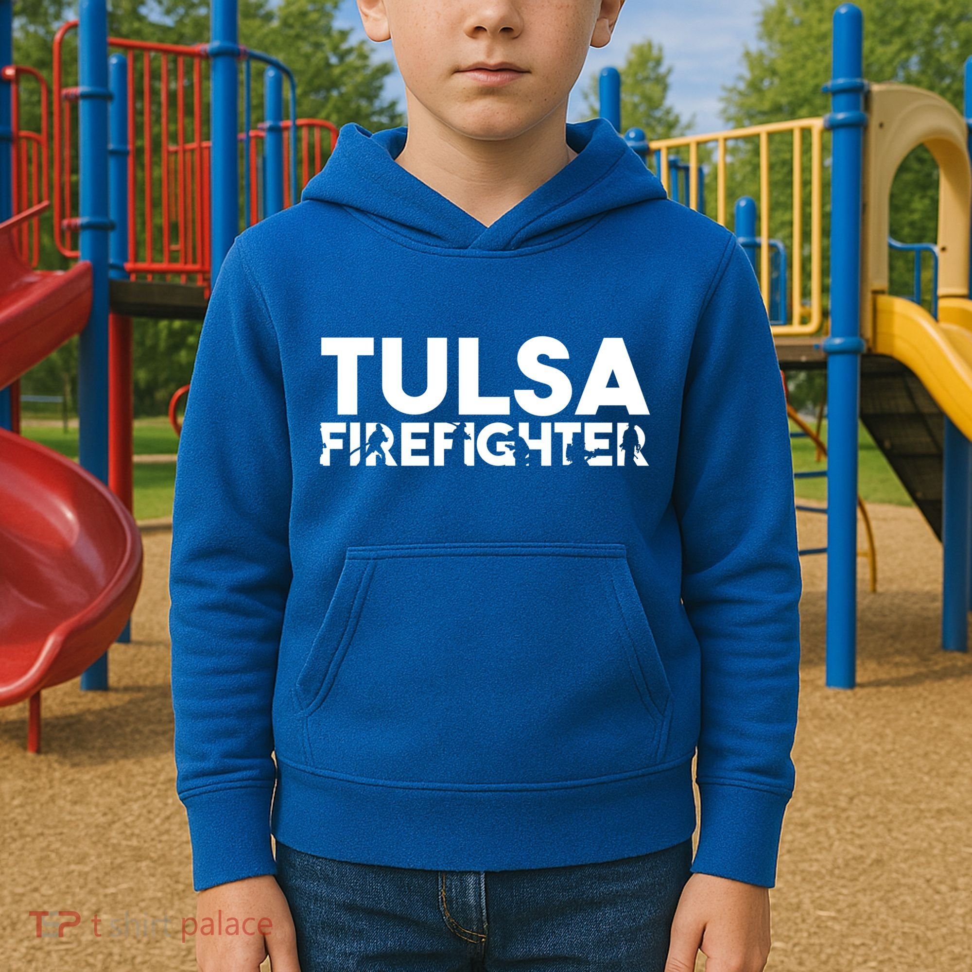 Tulsa Firefighter Gift Firefighter Dad Gift Meaningful Gift Kids Hoodie