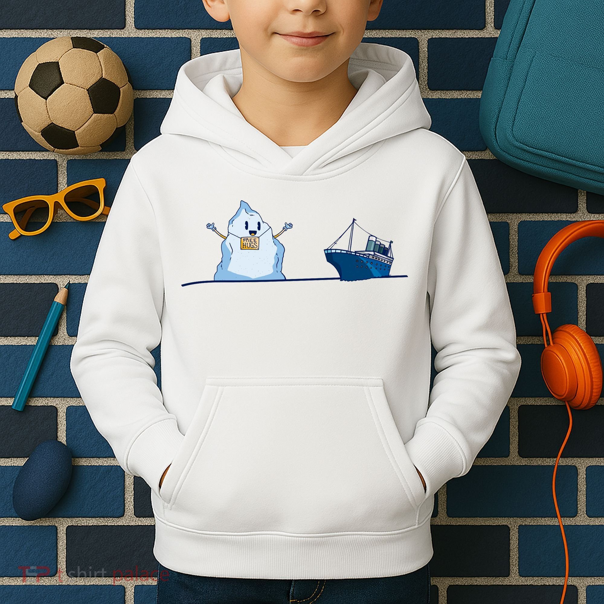 Titanic Free Hugs Funny Gift Titanic Humor Gift Kids Hoodie