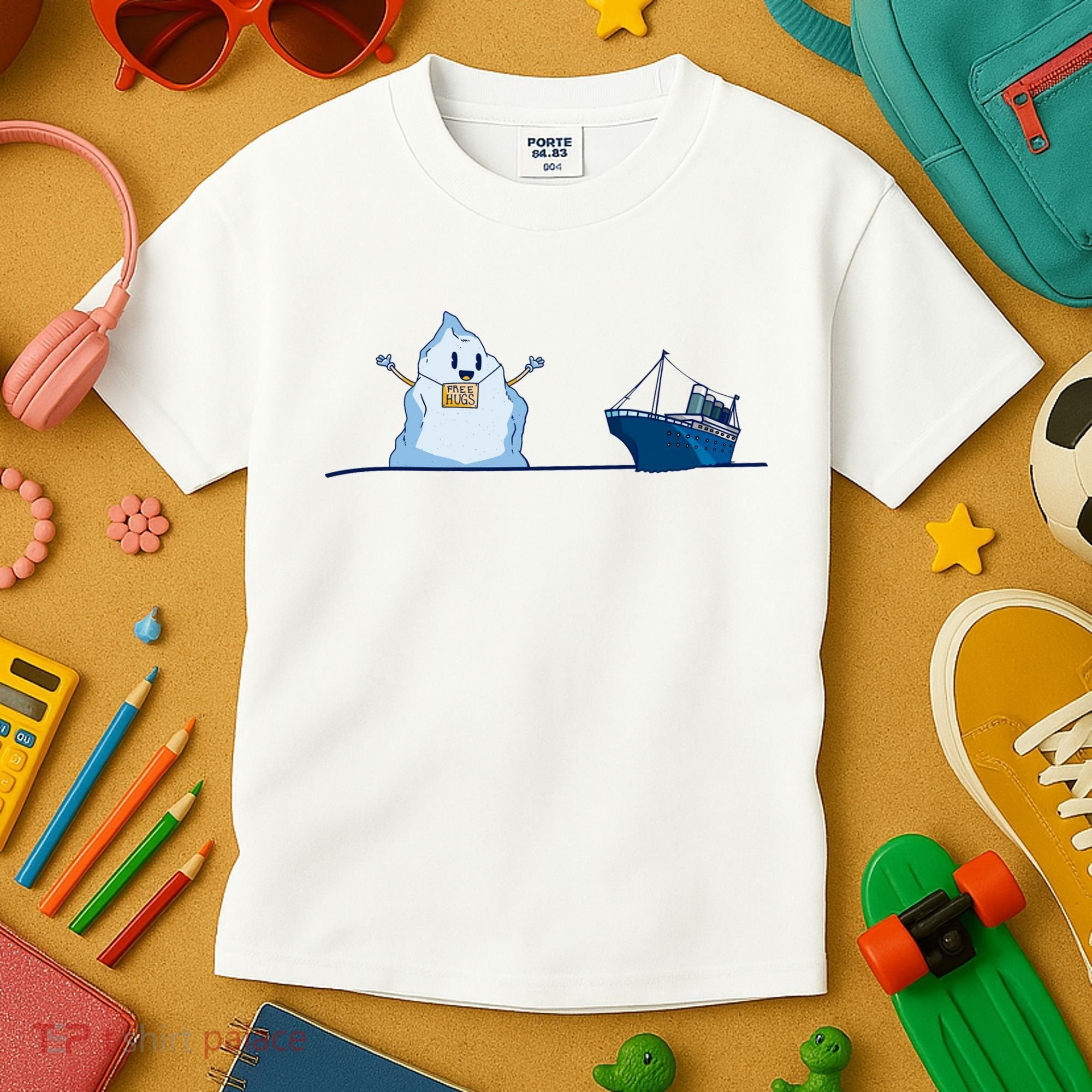 Titanic Free Hugs Funny Gift Titanic Humor Gift Kids T-Shirt