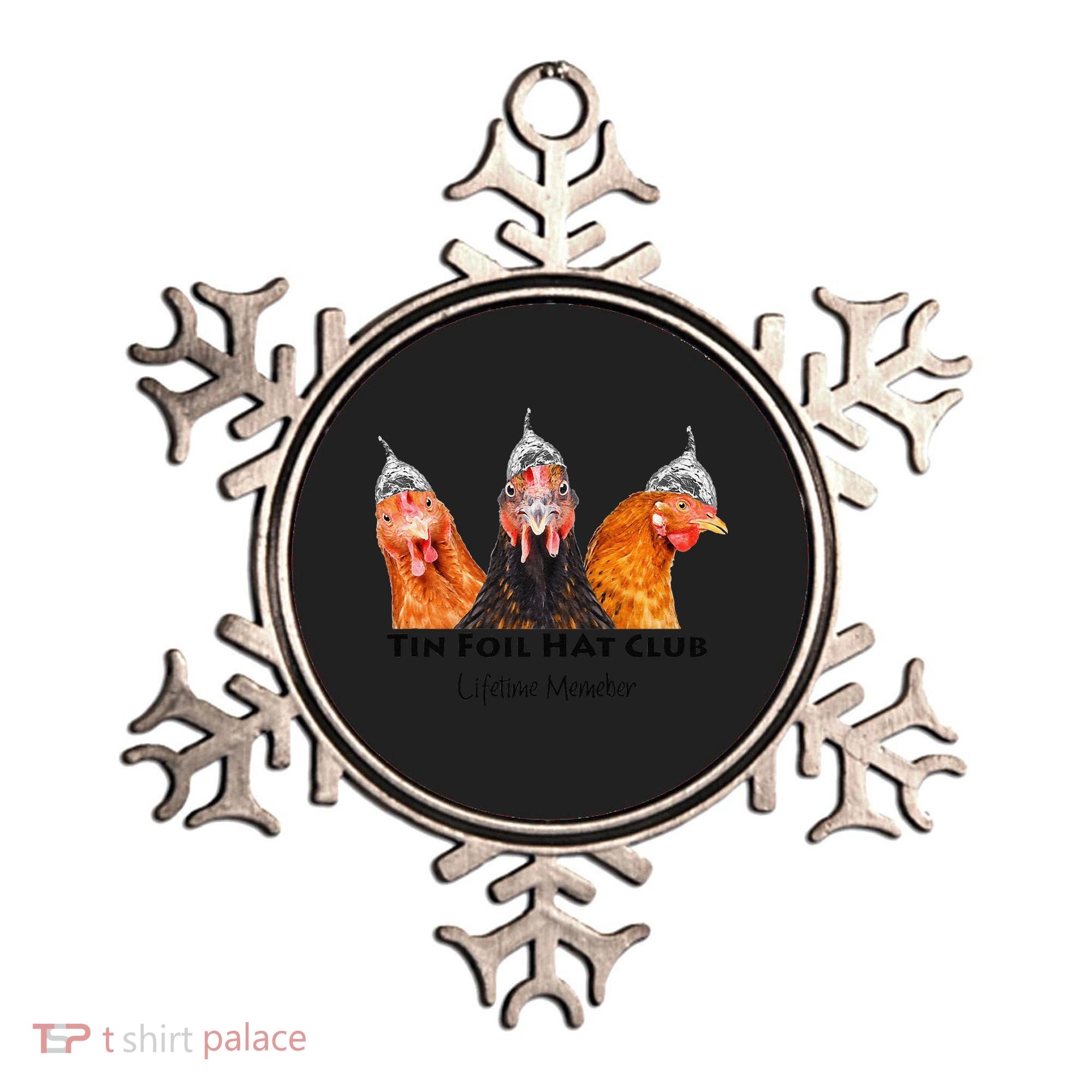 Tin Foil Hat Club Member Chickens Funny Conspiracy Theorist Ornament