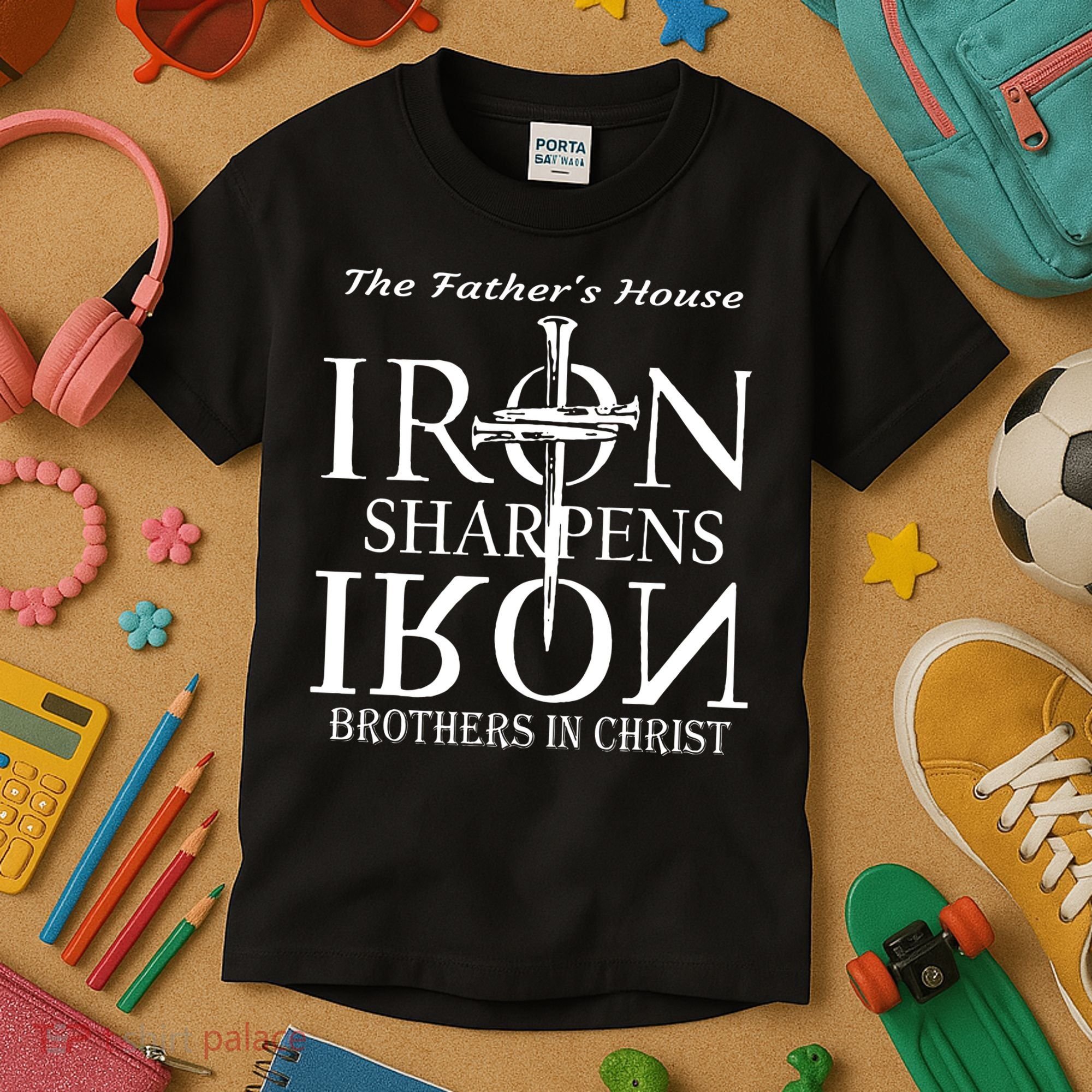 The Fathers House Iron Sharpens Iron Brothers In Christ Kids T-Shirt