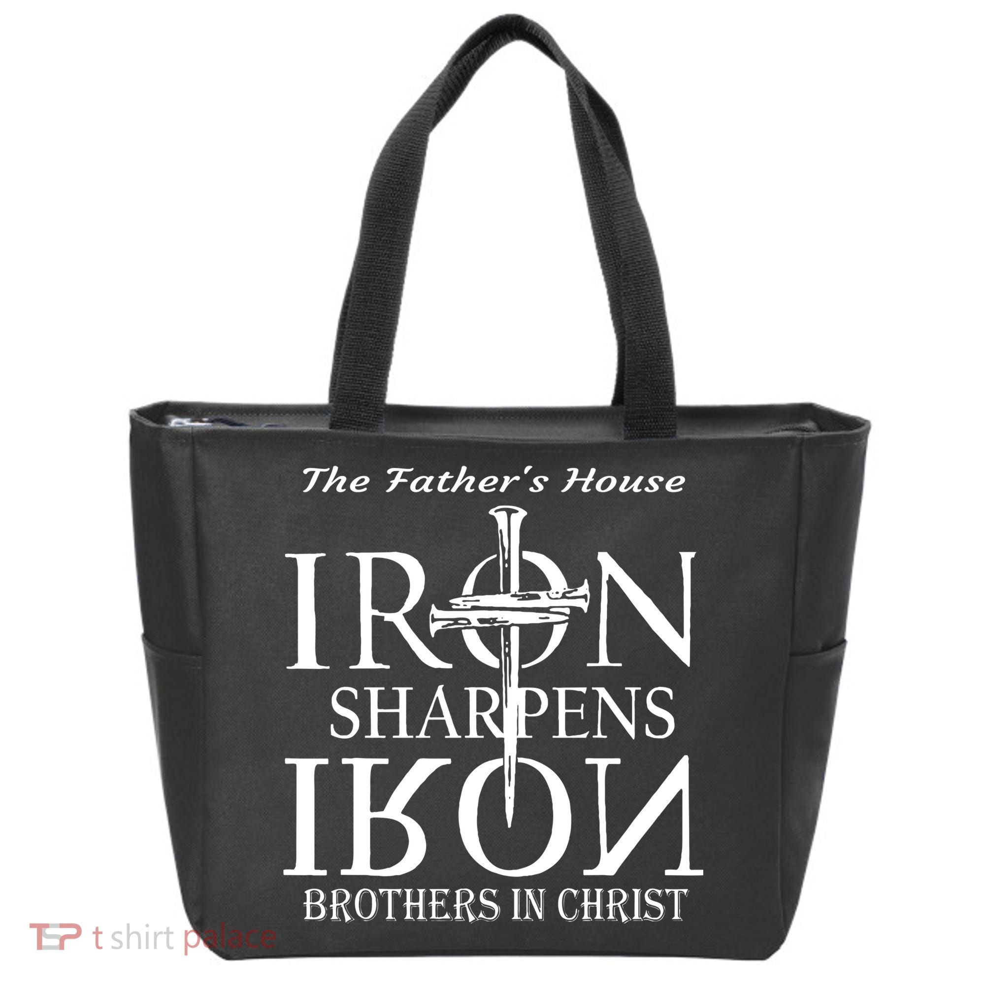 The Fathers House Iron Sharpens Iron Brothers In Christ Tote Bag