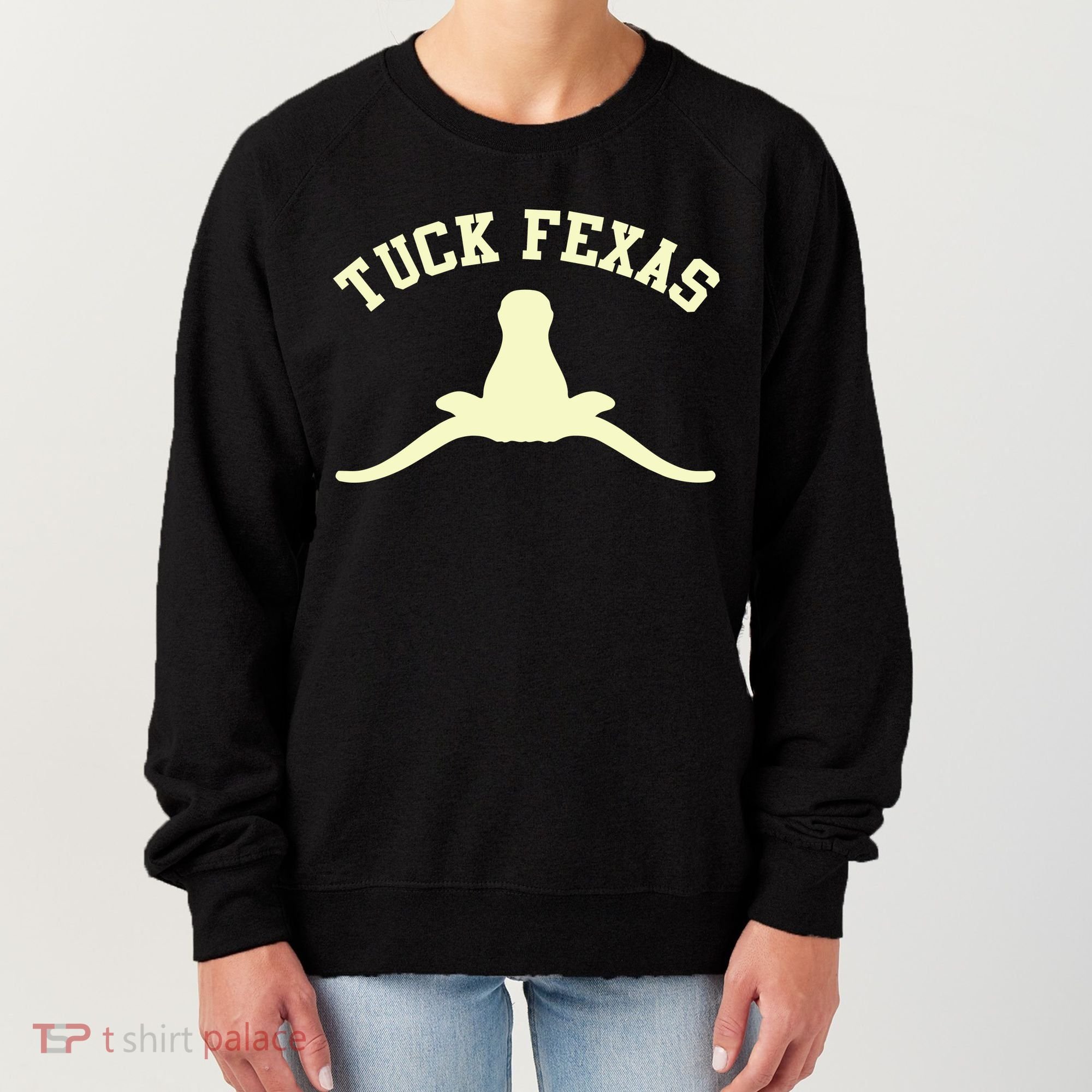Tuck Fexas Horns Down Texas Women's Sweatshirt