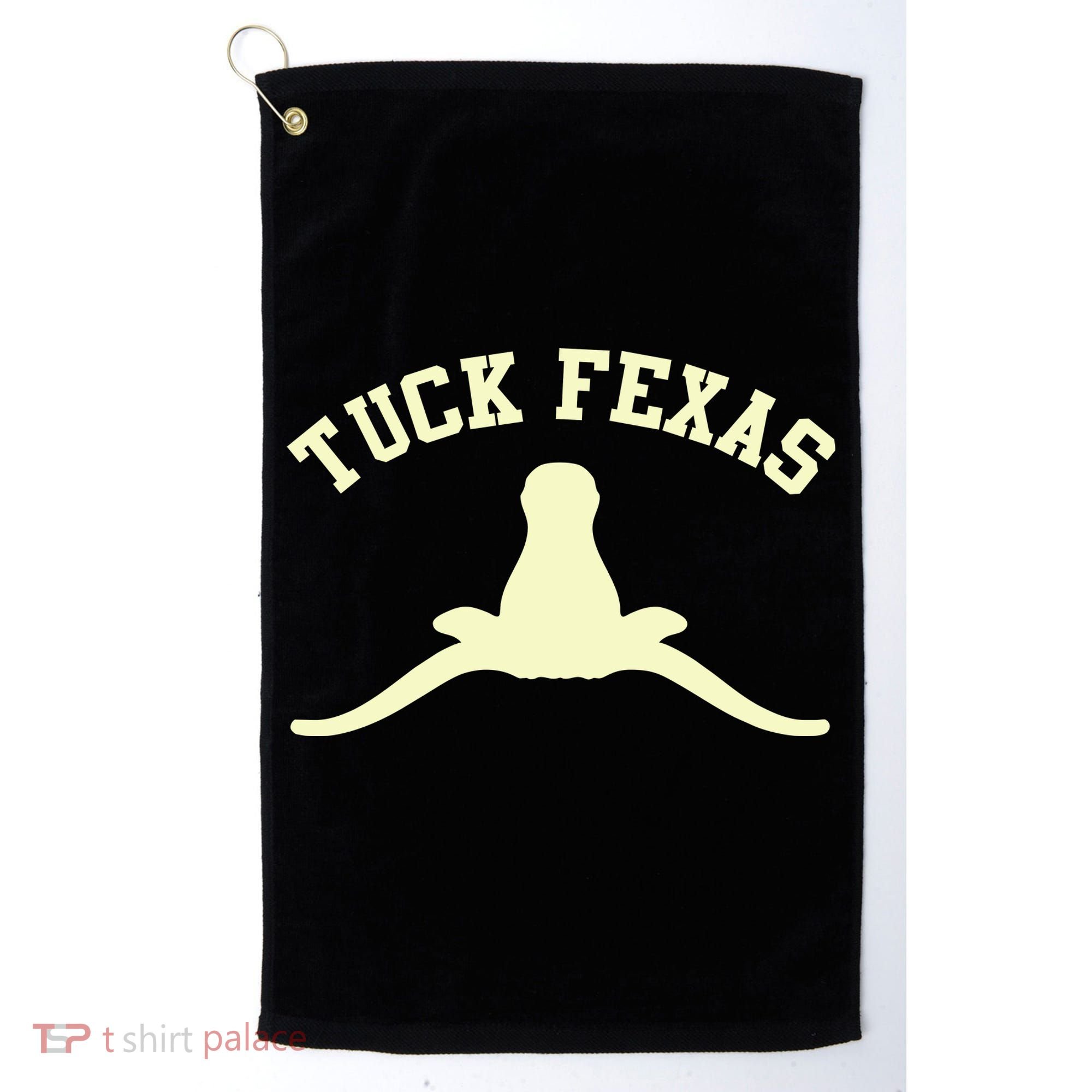 Tuck Fexas Horns Down Texas Golf Towel