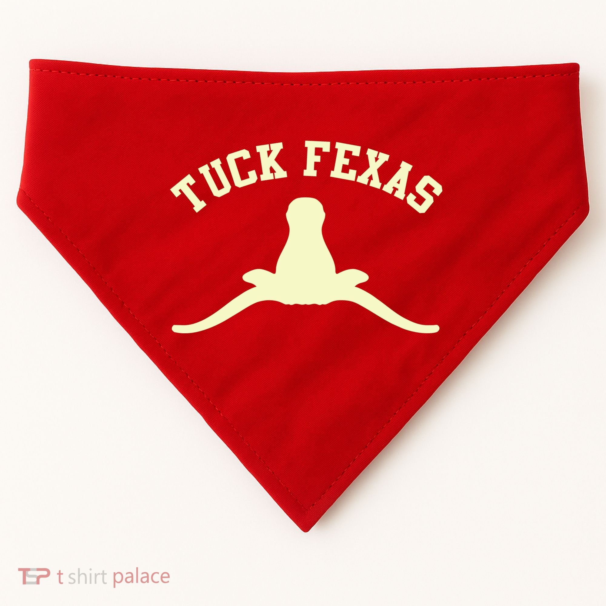 Tuck Fexas Horns Down Texas USA-Made Doggie Bandana