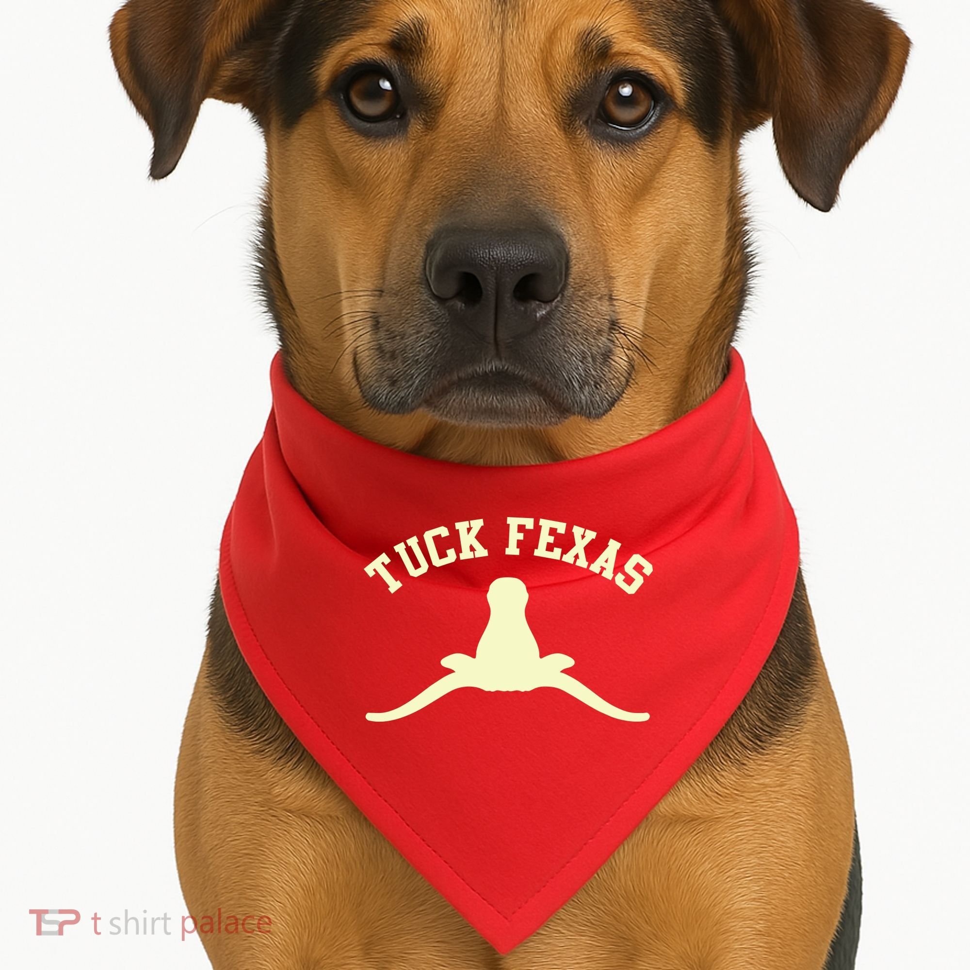 Tuck Fexas Horns Down Texas USA-Made Doggie Bandana