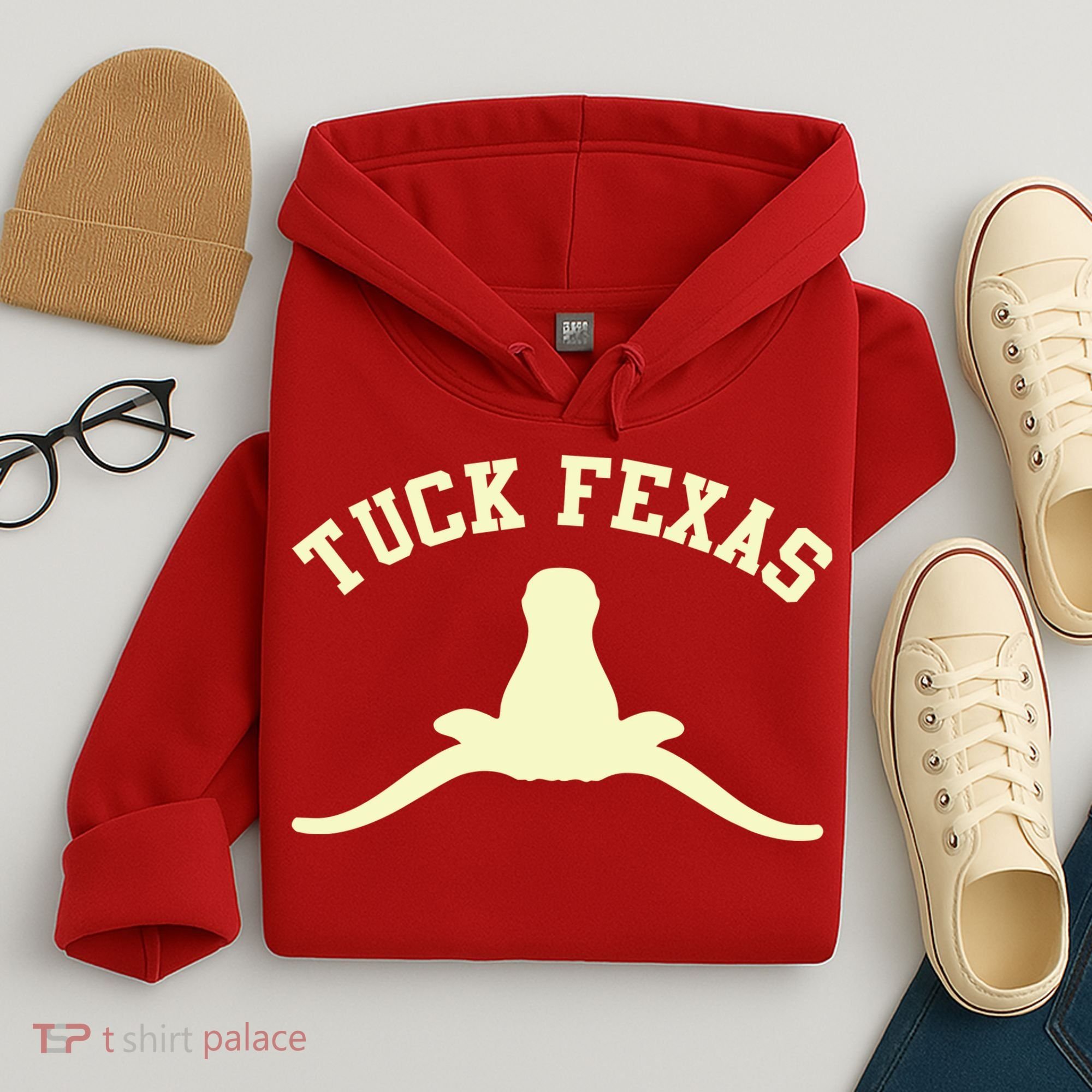 Tuck Fexas Horns Down Texas Hoodie