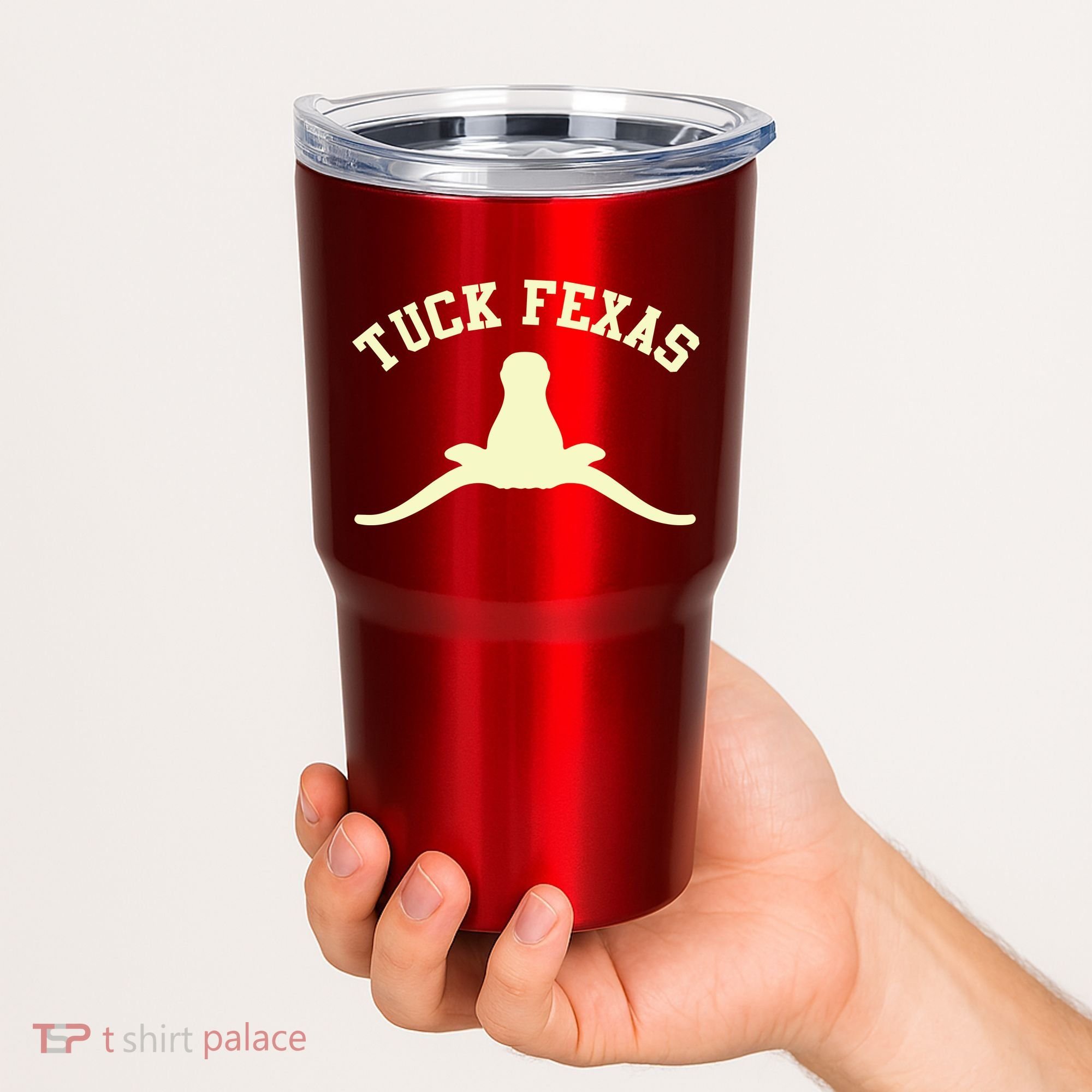 Tuck Fexas Horns Down Texas Tumbler