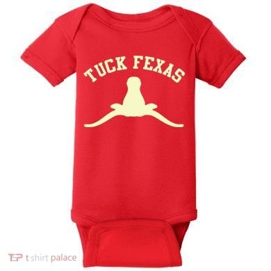 Tuck Fexas Horns Down Texas Baby Bodysuit