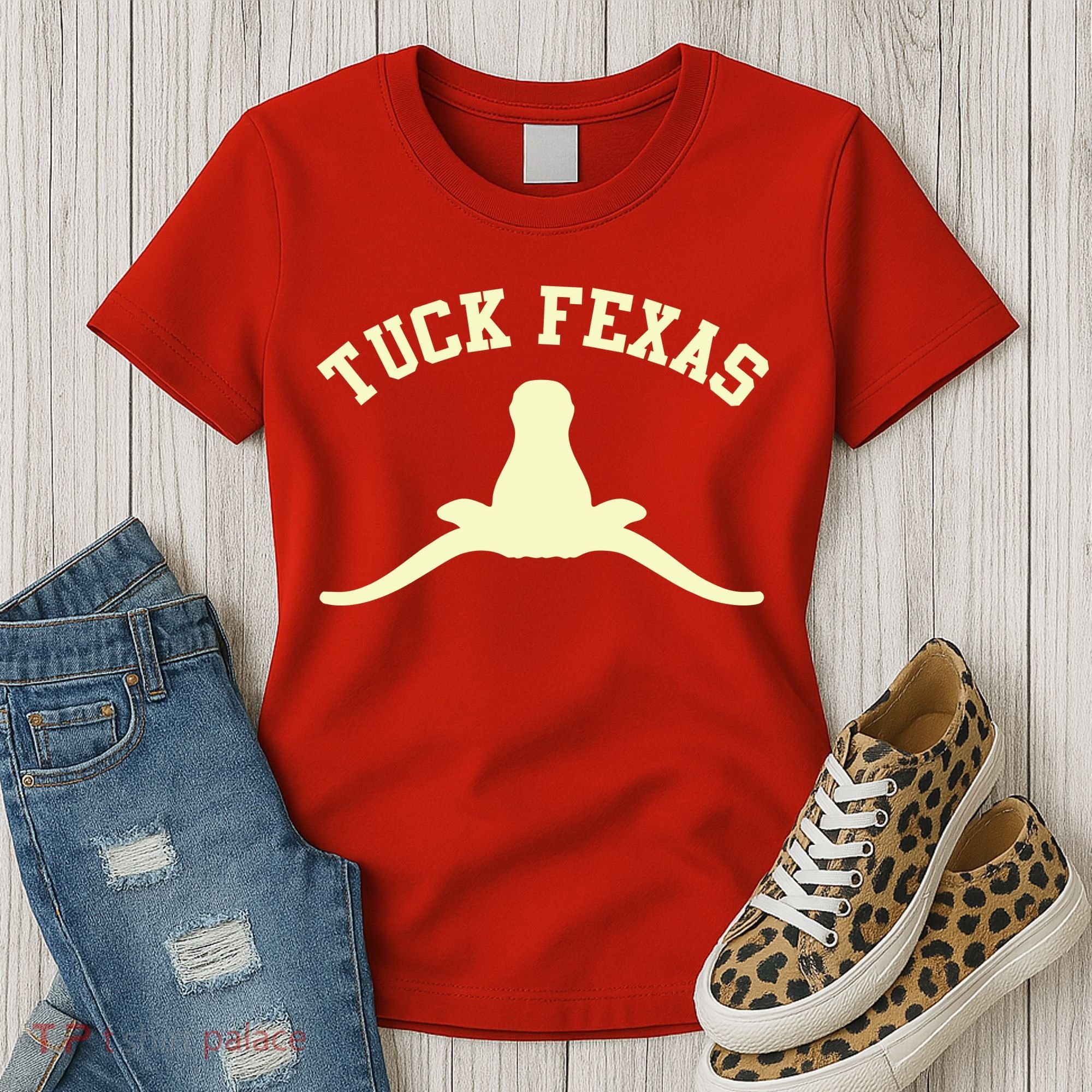Tuck Fexas Horns Down Texas Women's T-Shirt