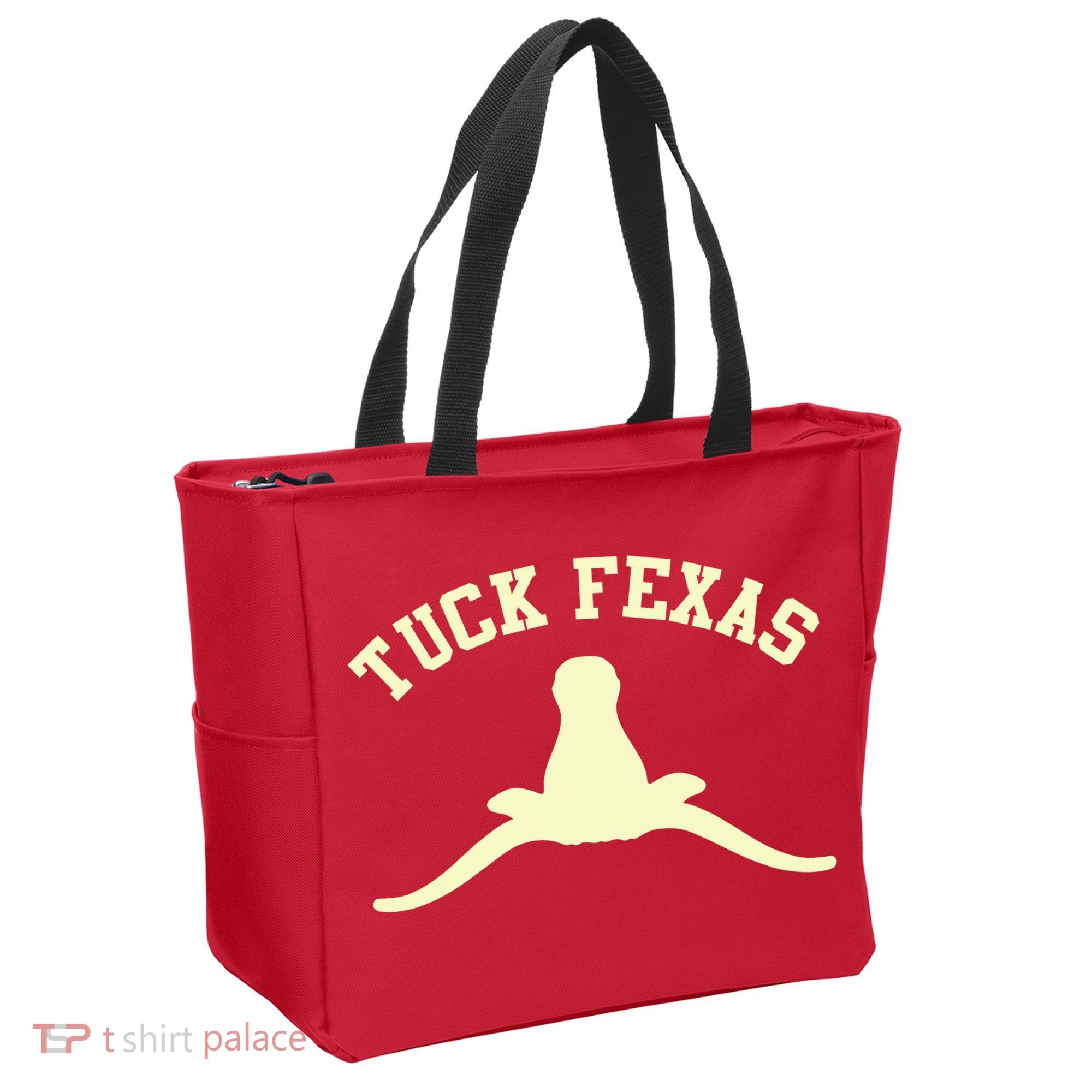Tuck Fexas Horns Down Texas Tote Bag