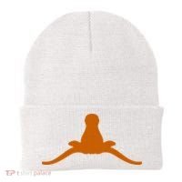 Tuck Fexas Horns Down Funny Rivalry Beanie thumb 0