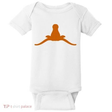Tuck Fexas Horns Down Funny Rivalry Baby Bodysuit