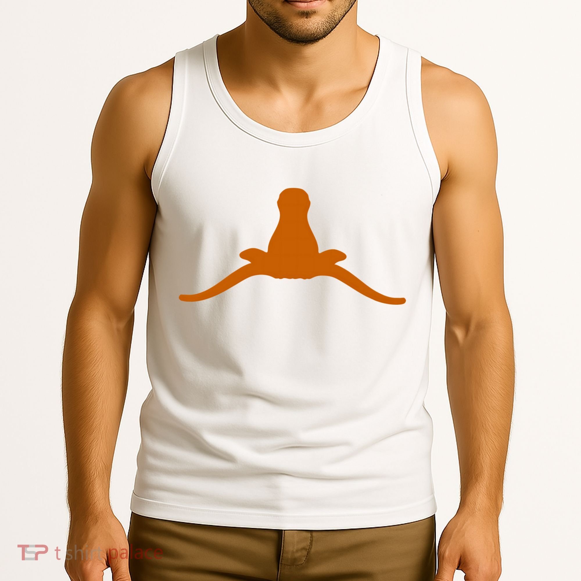 Tuck Fexas Horns Down Funny Rivalry Tank Top