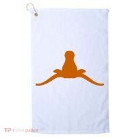 Tuck Fexas Horns Down Funny Rivalry Golf Towel thumb 0