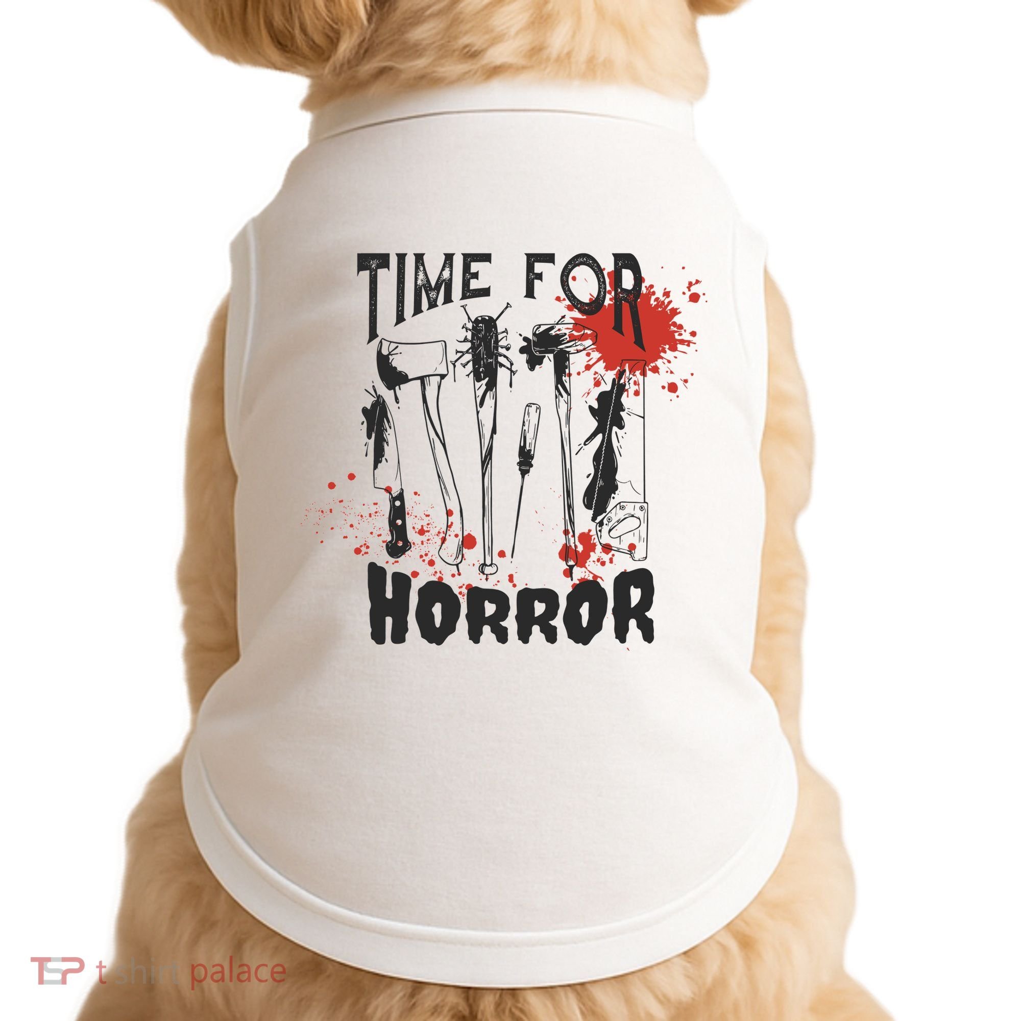 Time For Horror Scary Halloween Doggie Tank