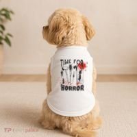 Time For Horror Scary Halloween Doggie Tank thumb 2