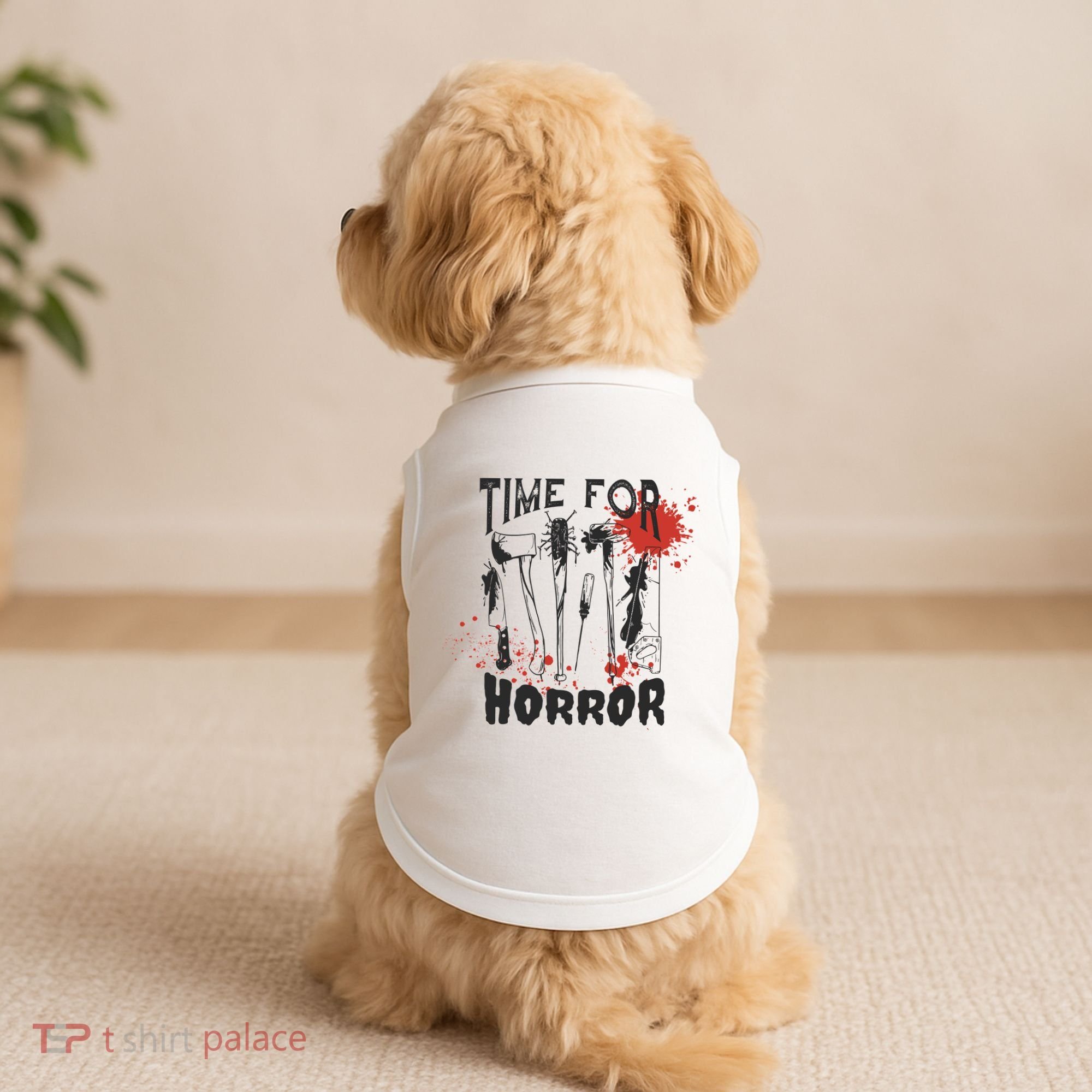 Time For Horror Scary Halloween Doggie Tank