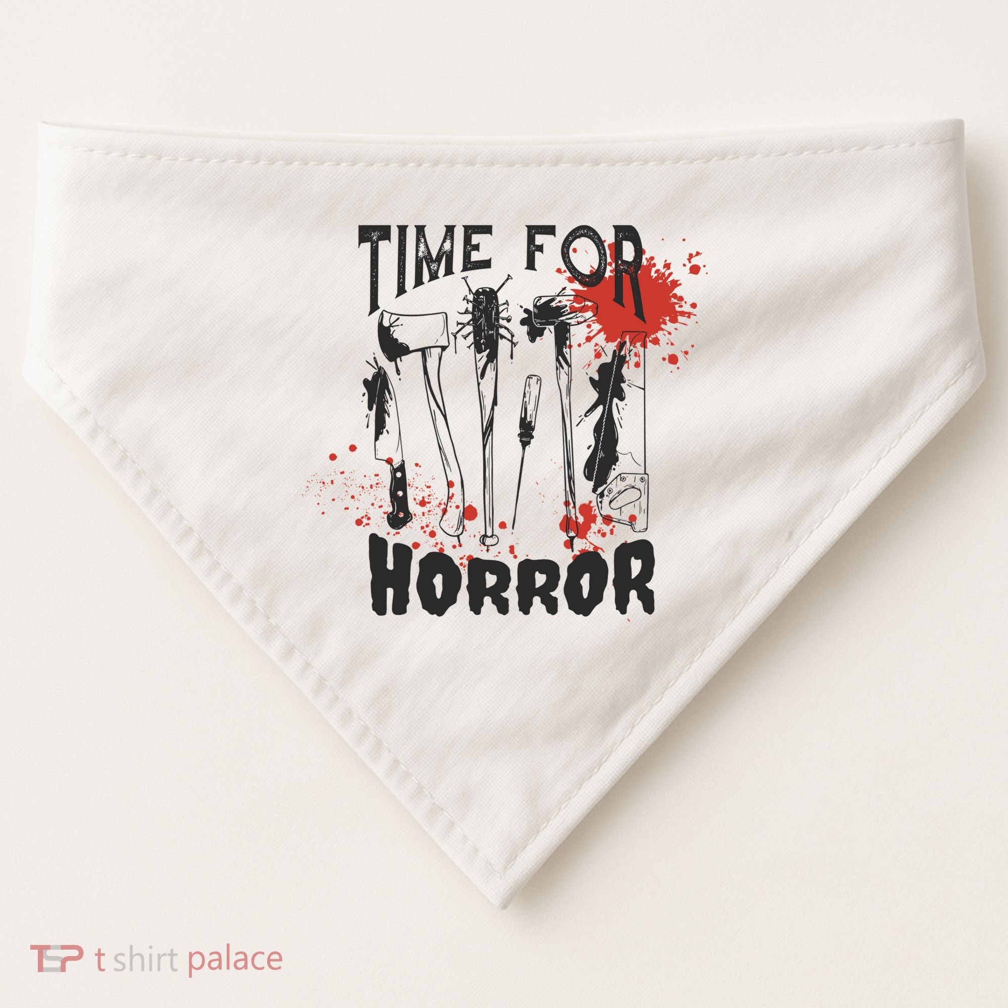 Time For Horror Scary Halloween USA-Made Doggie Bandana