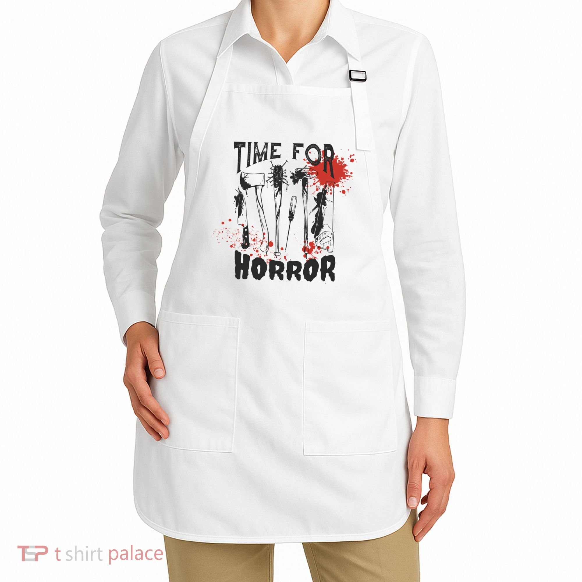 Time For Horror Scary Halloween Apron