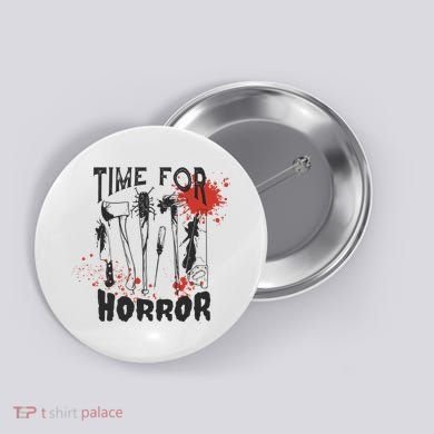 Time For Horror Scary Halloween Button
