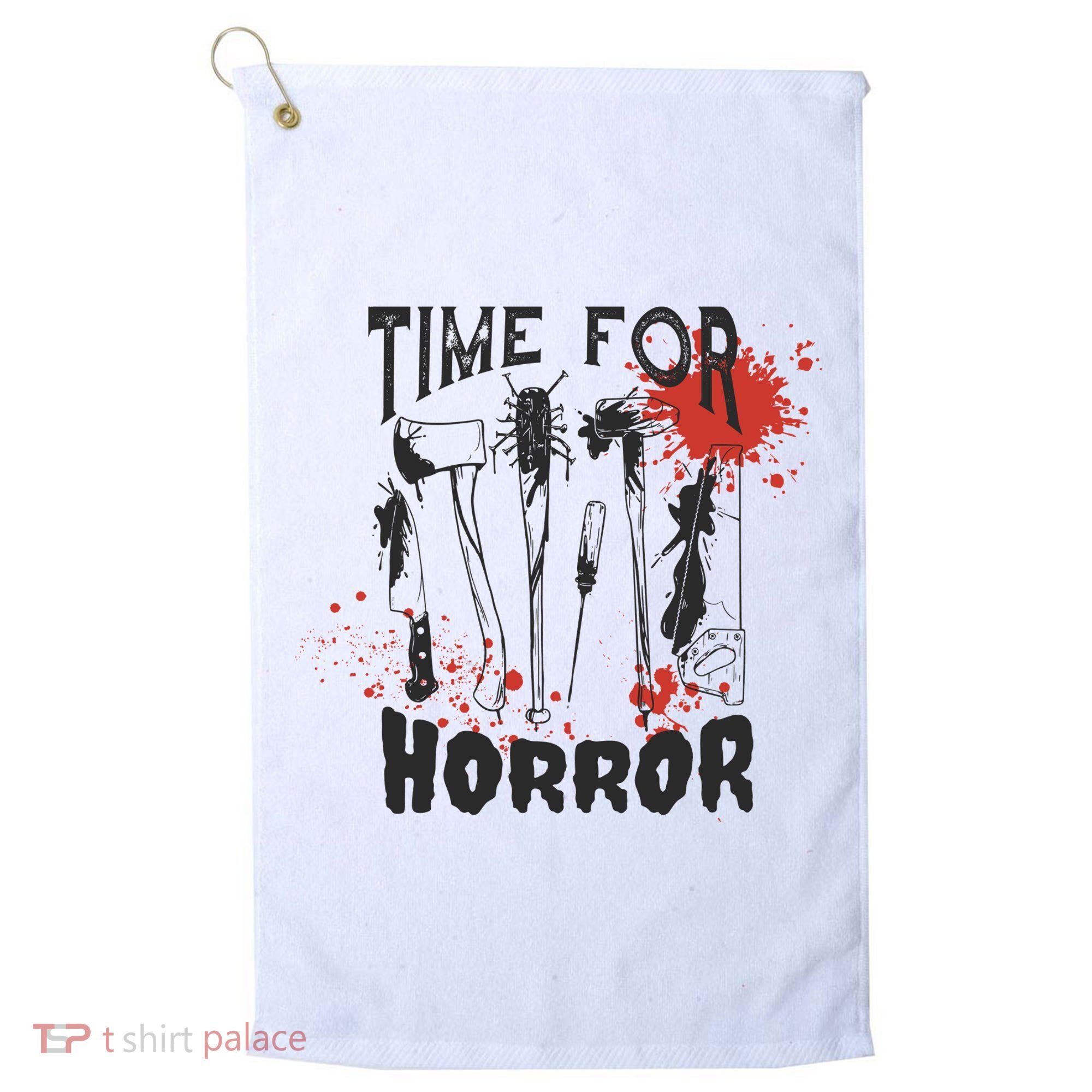 Time For Horror Scary Halloween Golf Towel